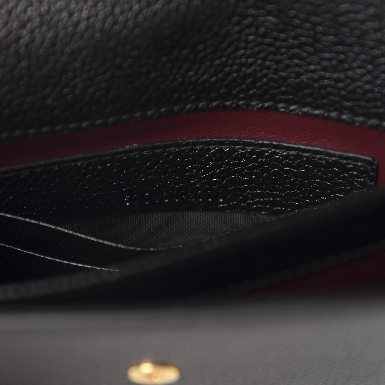 Gucci Grainy Calfskin Zumi Flap Card Case Black 6 of 8