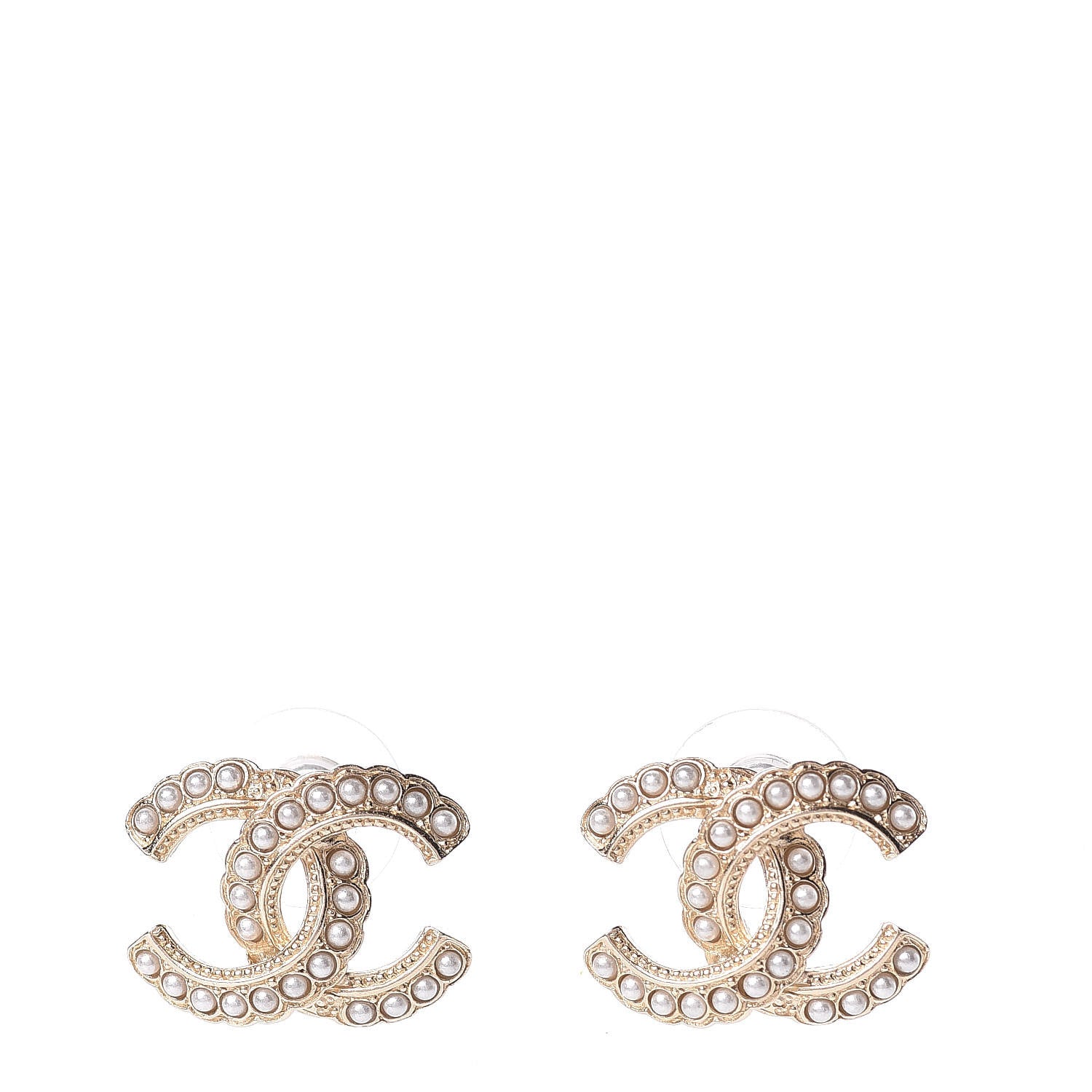 Chanel Pearl Queen of France CC Earrings Gold 1 of 4
