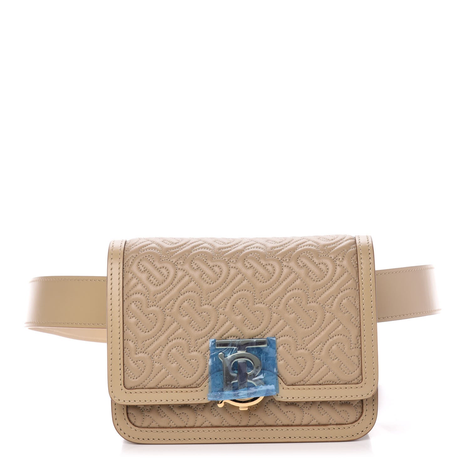 Burberry Lambskin Embossed Monogram TB Bum Bag Honey 1 of 10