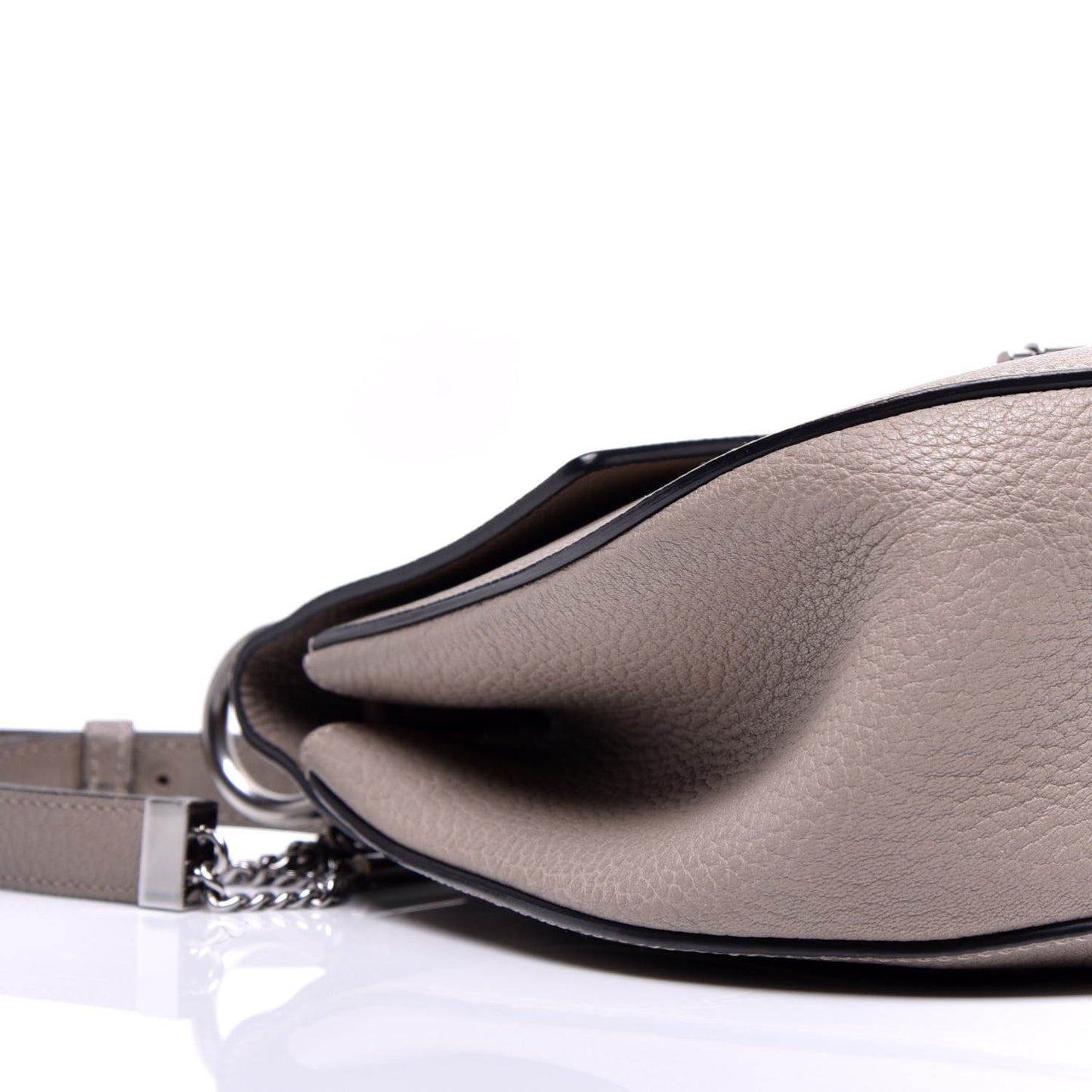 Grained Lambskin Large Drew Shoulder Bag Motty Grey