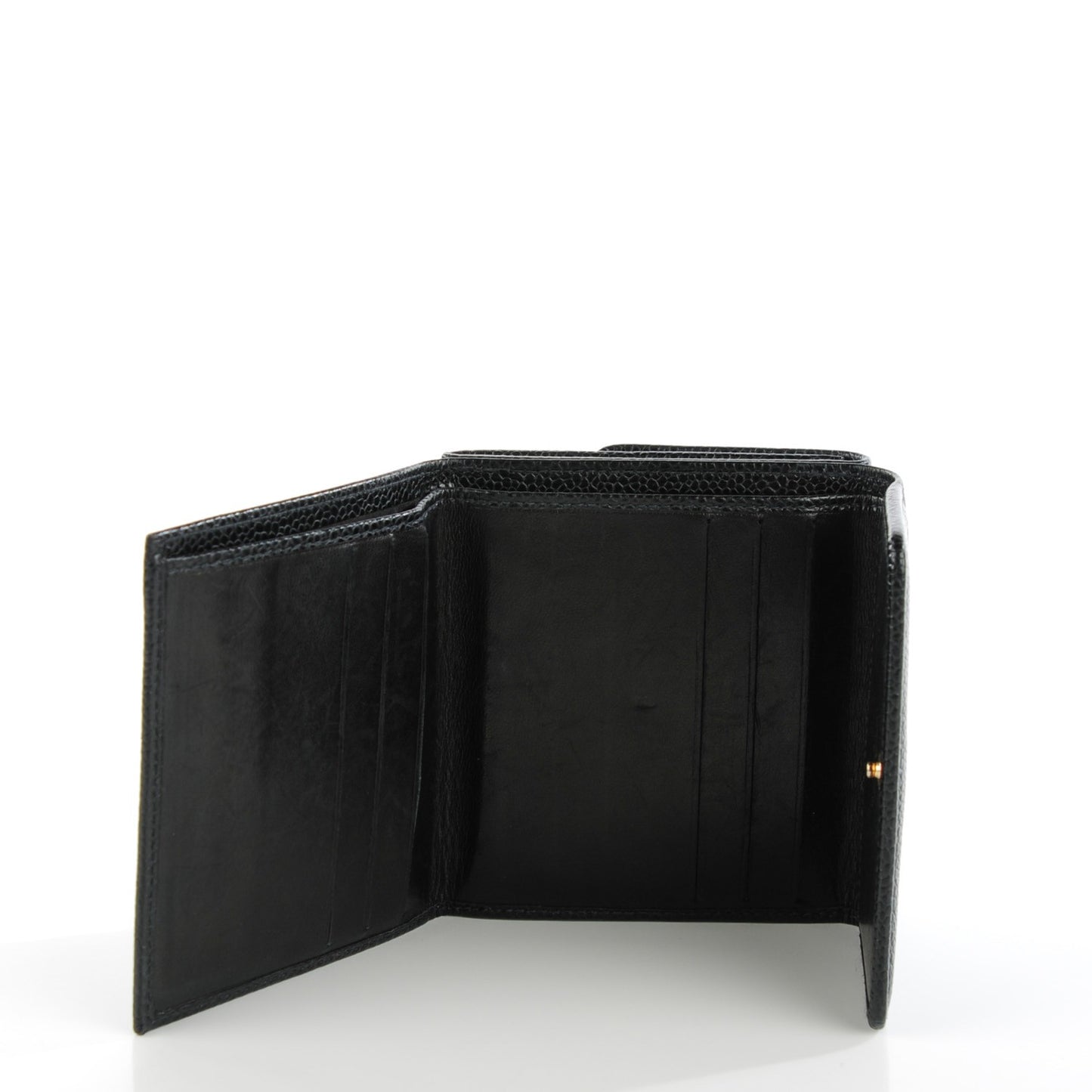 Caviar Timeless CC Compact Flap Wallet Black