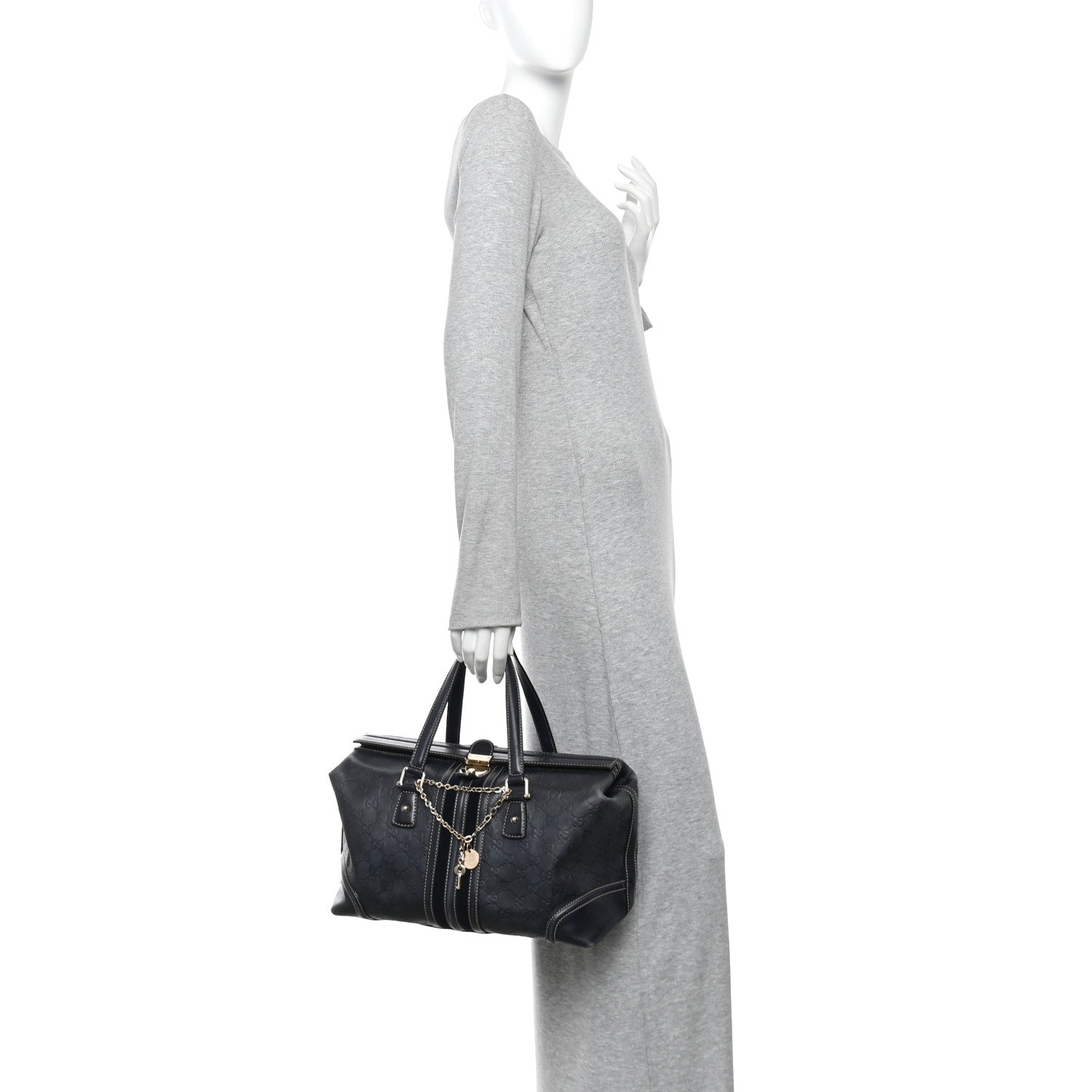 Gucci Guccissima Large Treasure Boston Navy 2 of 10