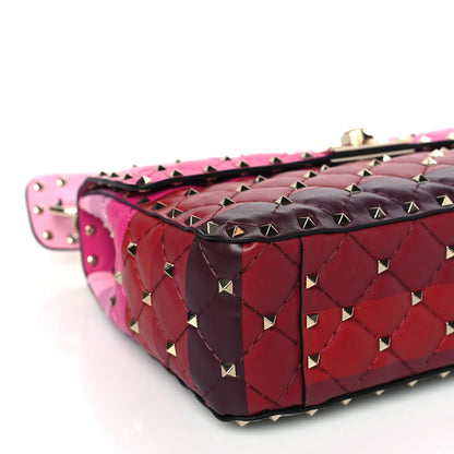 Valentino Garavani VALENTINO GARAVANI Lambskin Stripe Intarsia Medium Rockstud Spike Shoulder Bag Multicolor 7 of 8