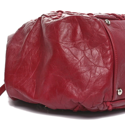 Chanel Calfskin Ultra Stitch Large Bowler Red 9 of 10