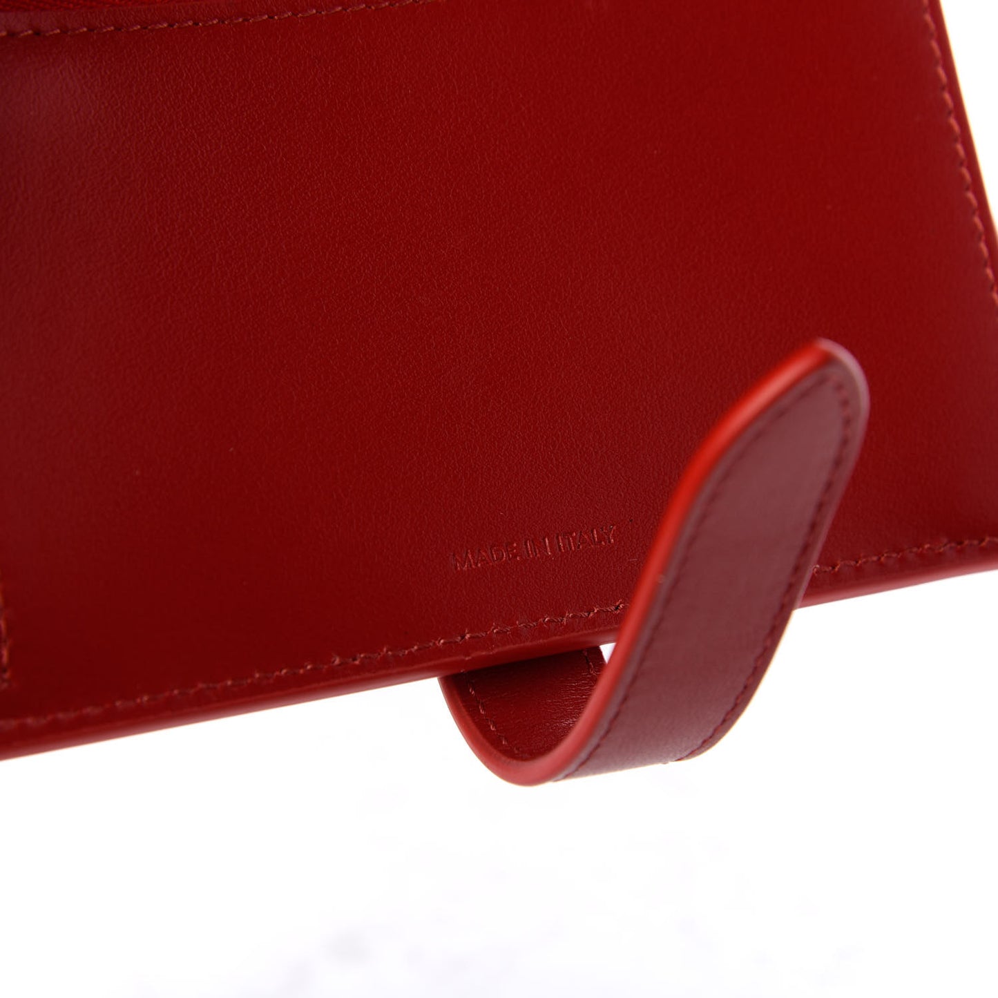 Grained Calfskin Medium Multifunction Strap Wallet Coquelicot