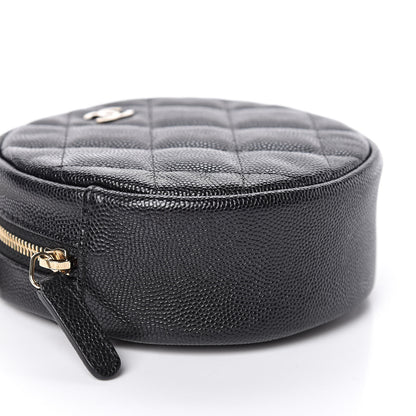 Chanel Caviar Quilted Round Clutch With Chain Black 9 of 11