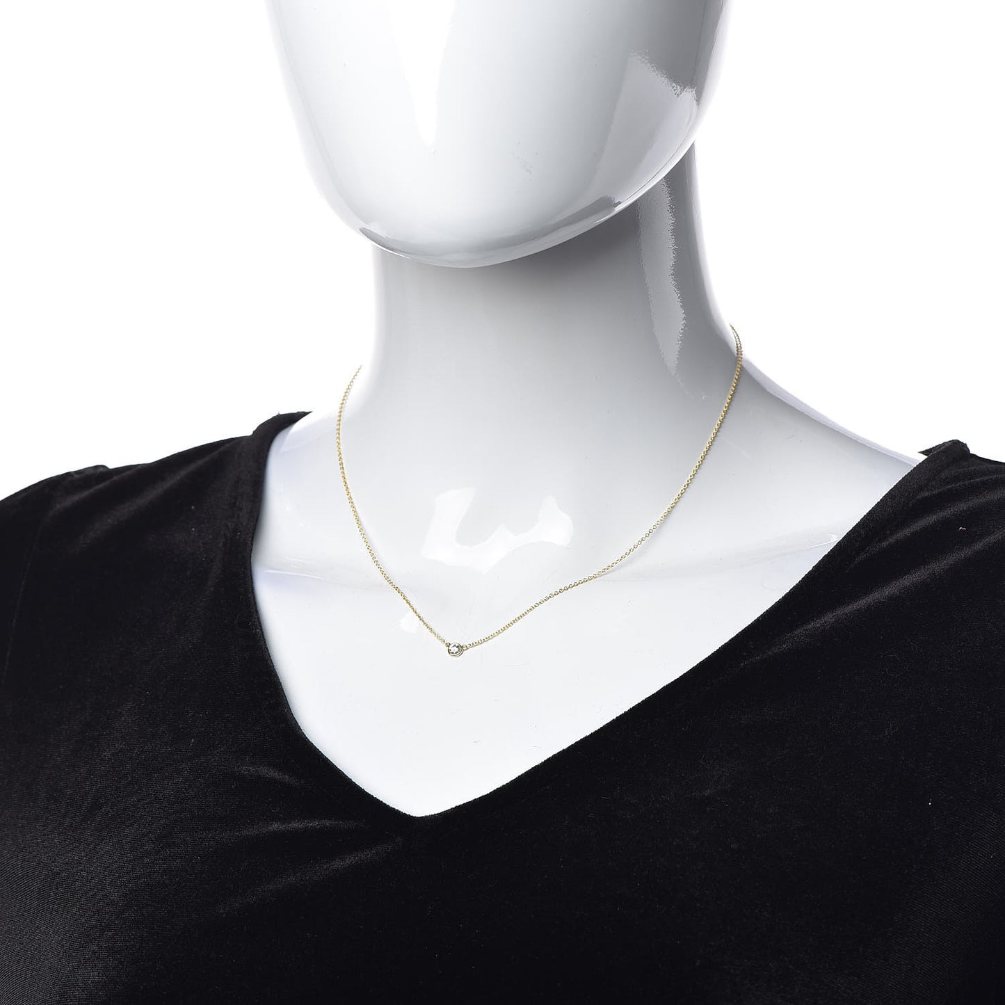 18K Yellow Gold Diamond .12ct Elsa Peretti Diamonds by the Yard Pendant Necklace