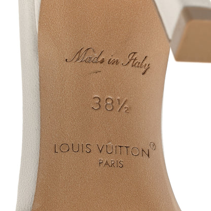 Louis Vuitton Lambskin Embossed Monogram By The Pool Revival High Heel Mules 38.5 White Blue Purple 9 of 10