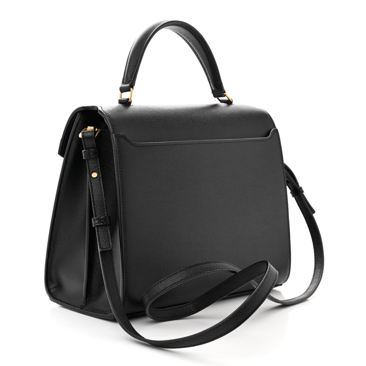 Saint Laurent Grain de Poudre Medium Classic Monogram Cassandra Top Handle Black Rouge Legion 3 of 11
