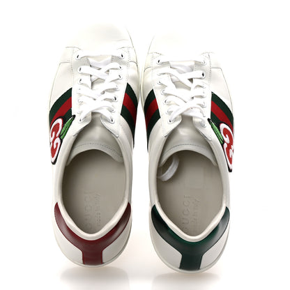 Gucci Calfskin Web GG Apple Embroidered Ace Sneakers 9.5 White 2 of 10