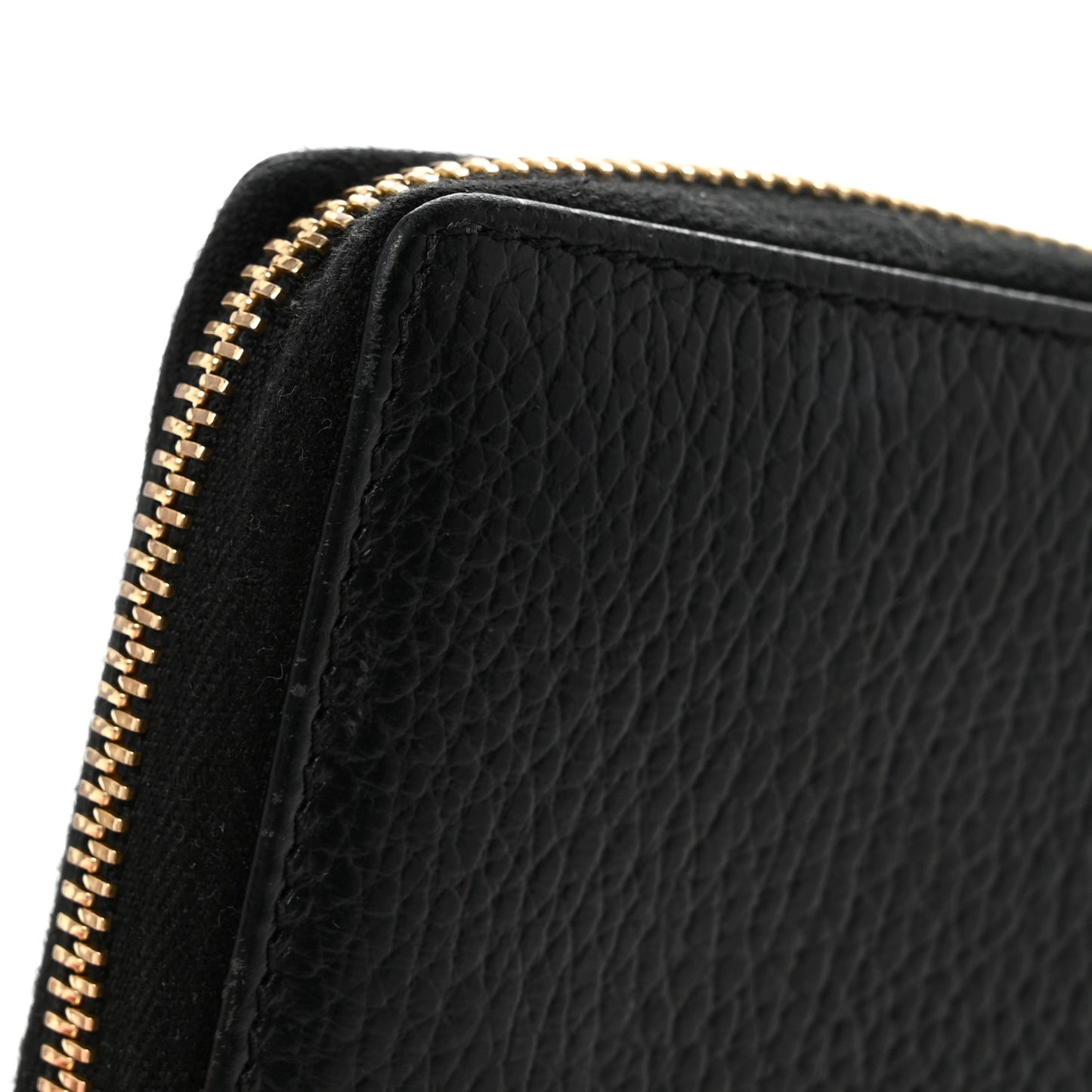 Dollar Calfskin GG Marmont Zip Around Wallet Black