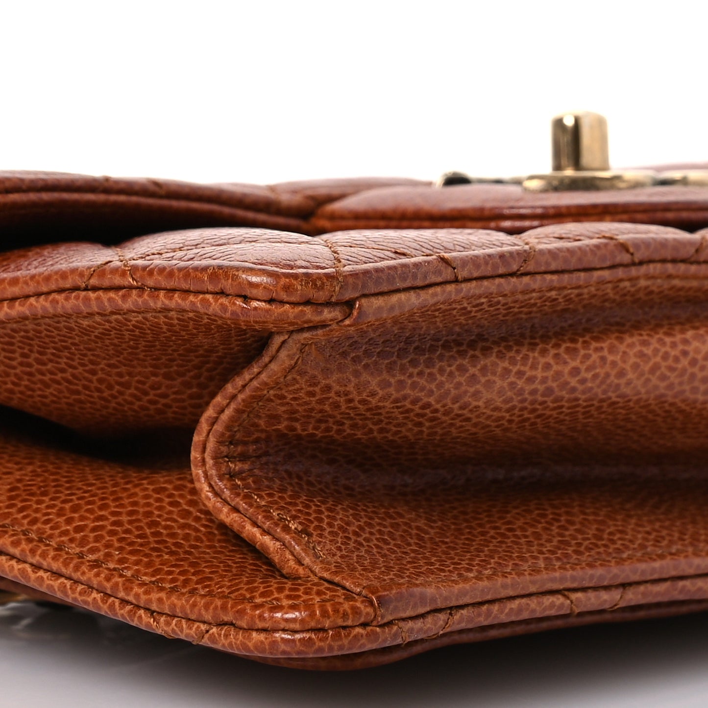 Caviar Quilted Small Retro Class Flap Brown