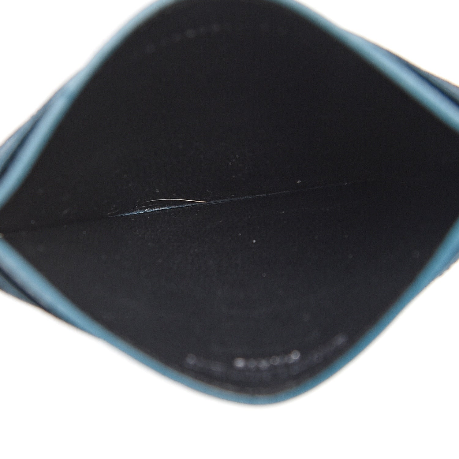 Saint Laurent Grain De Poudre Matelasse Chevron Monogram Credit Card Case Peacock Green 4 of 7