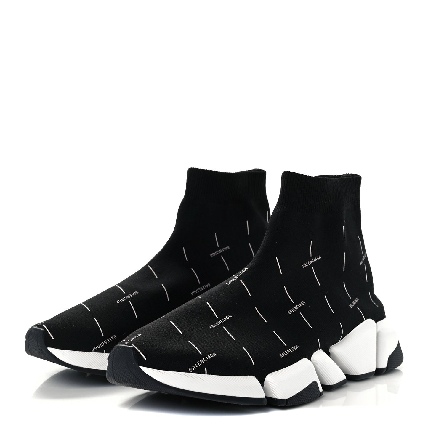 Technical 3D Recycled Knit Allover Logo Licence Print Mens Speed 2.0 Sneakers 45 Black White