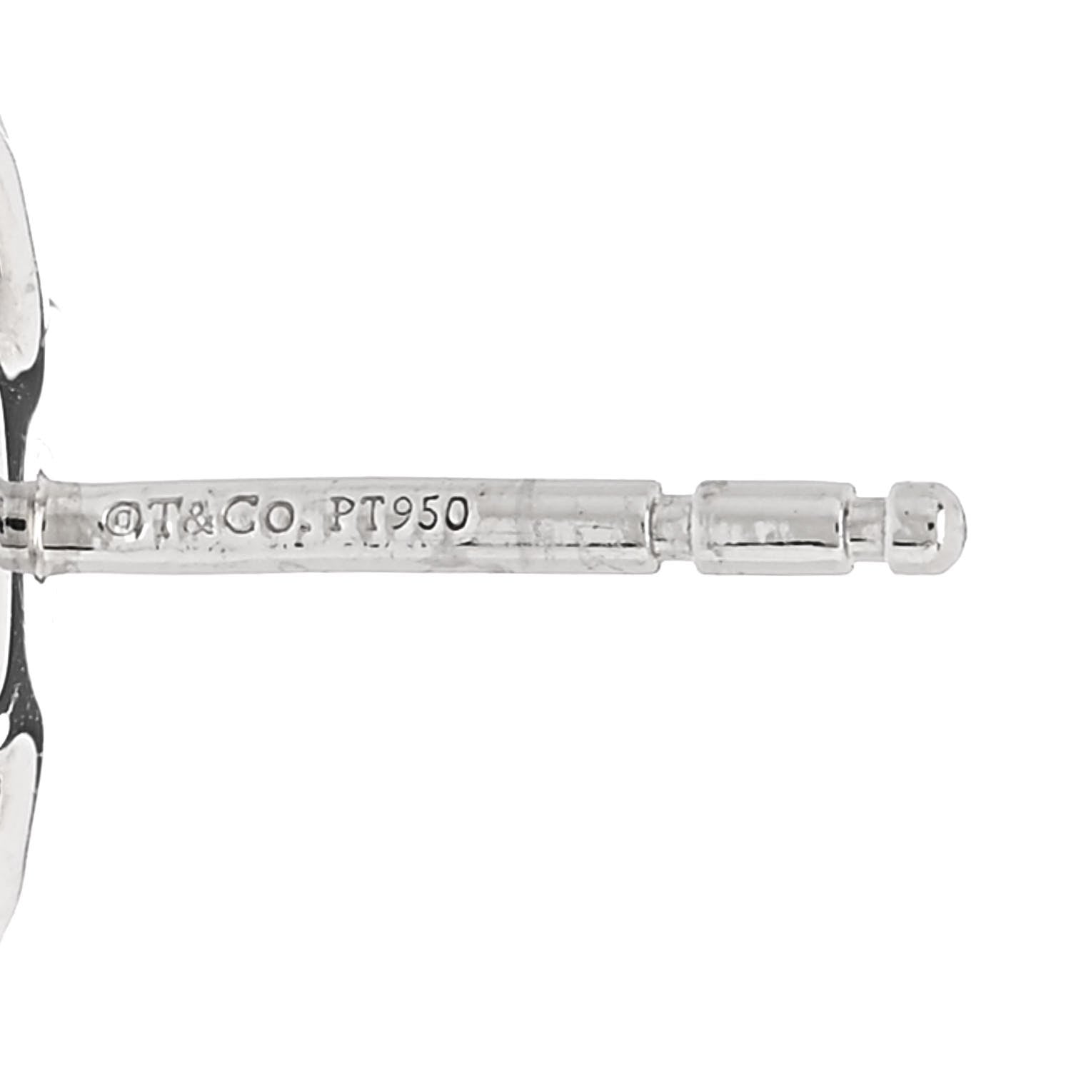 Tiffany Platinum Diamond Enchant Flower Stud Earrings 4 of 4