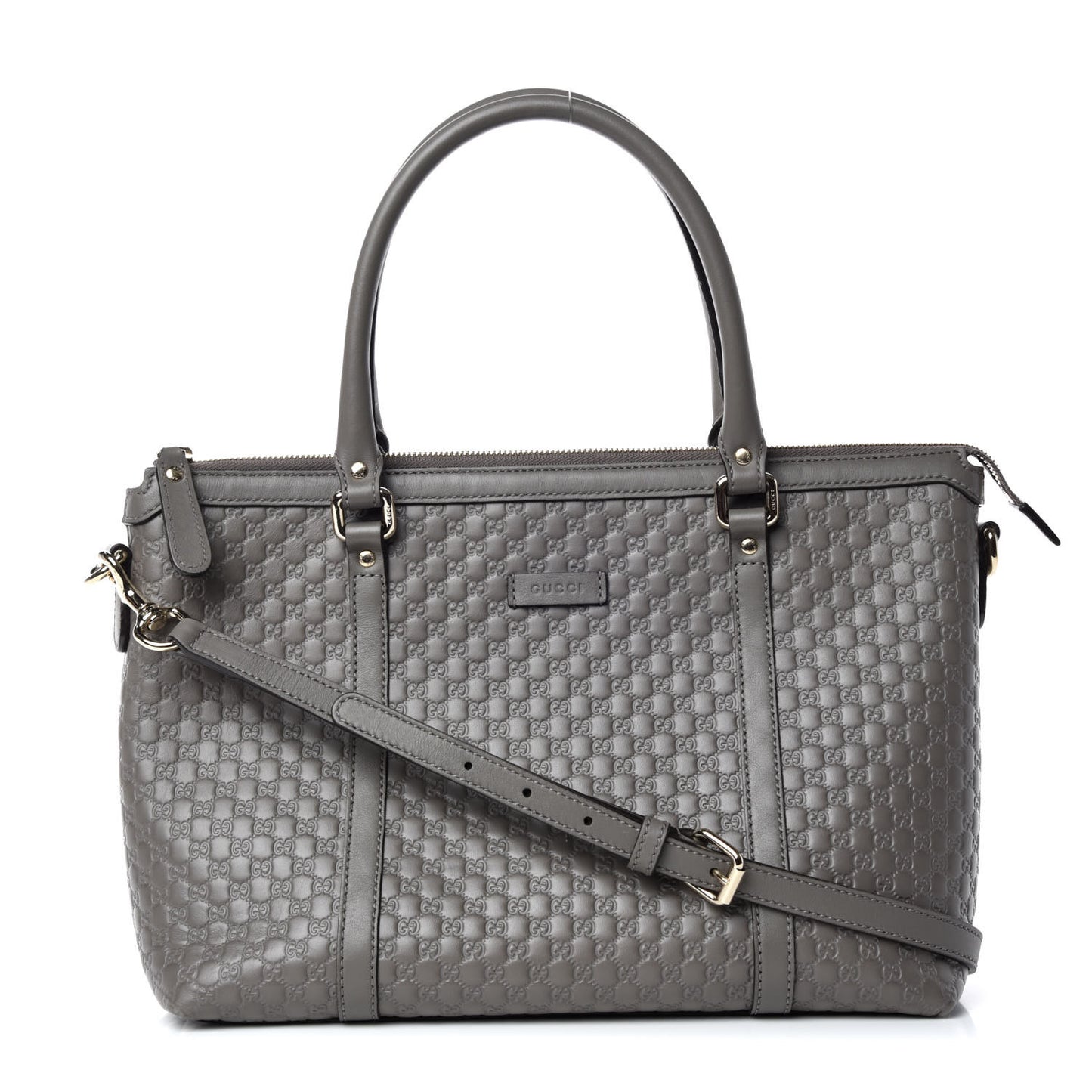 Soft Microguccissima Small Zippered Satchel Loess