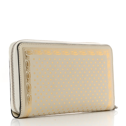 Gucci X SEGA Calfskin GUCCY Stars Zip Around Wallet Mystic White Gold 3 of 7