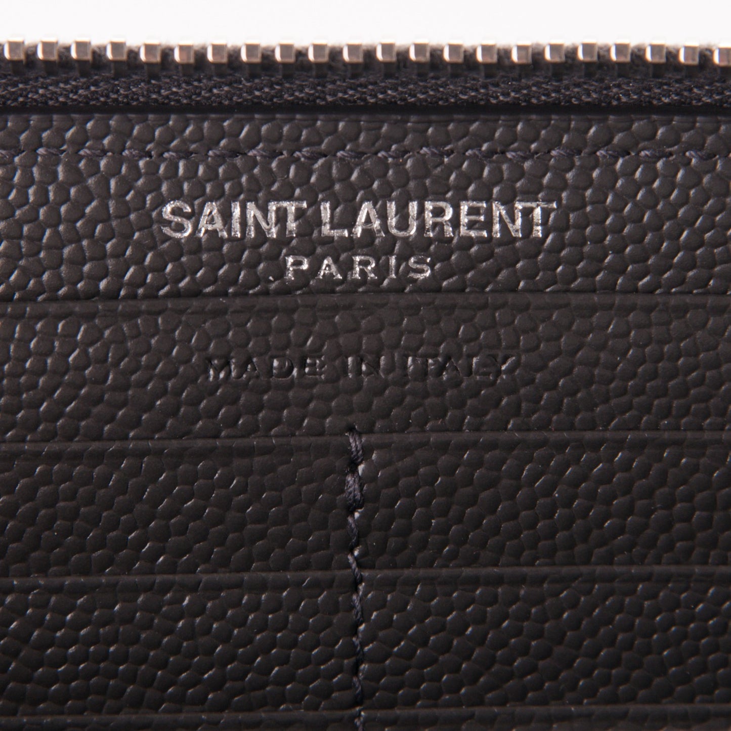 Grain De Poudre Matelasse Chevron Monogram Zip Around Wallet Dark Anthracite