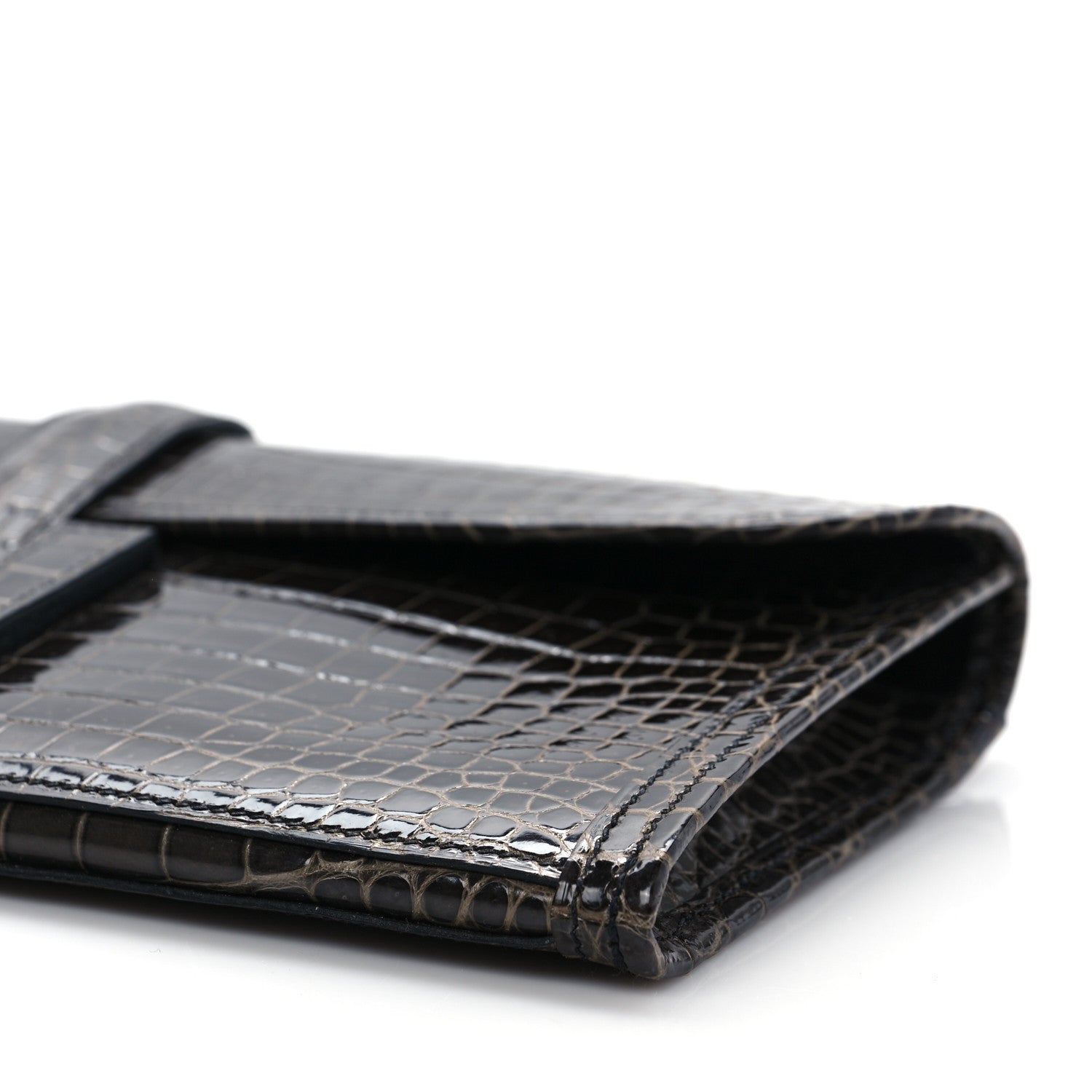Hermes Shiny Porosus Crocodile Jige Elan 29 Clutch Graphite 8 of 9