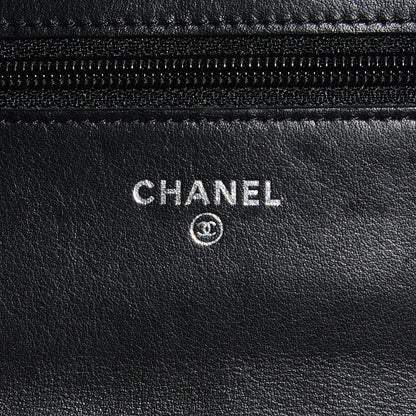 Chanel Lambskin Diamond Stitched Wallet On Chain WOC Black 7 of 9