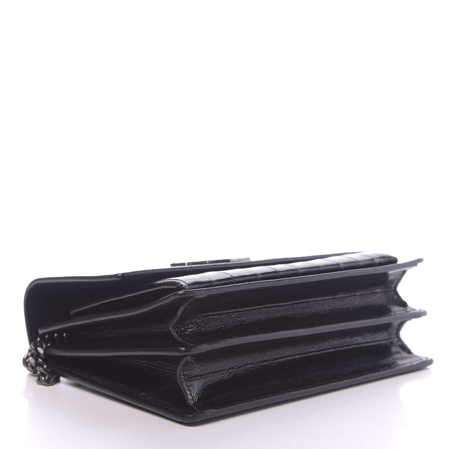 Saint Laurent Glossy Eelskin Medium Monogram Sunset Black 4 of 10