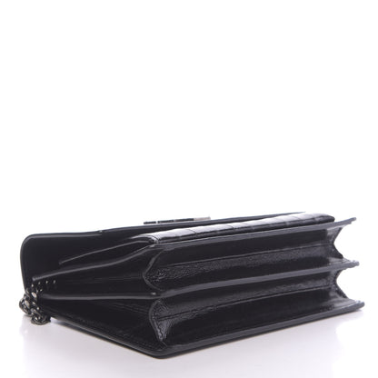 Saint Laurent Glossy Eelskin Medium Monogram Sunset Black 4 of 10