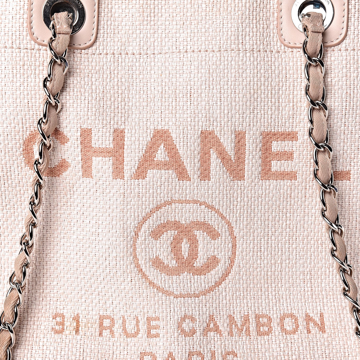 Chanel Canvas Large Deauville Tote Pink 8 of 16