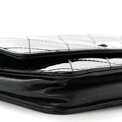 Chanel Patent Quilted Brilliant Wallet On Chain WOC Black 10 of 12