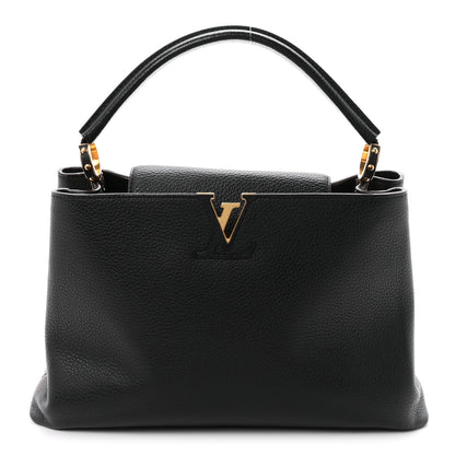Louis Vuitton Taurillon Capucines MM Black Fuchsia 1 of 9