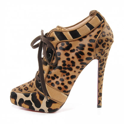 Christian Louboutin Pony Hair Leopard Venus Orlato 140 Booties 41 1 of 6