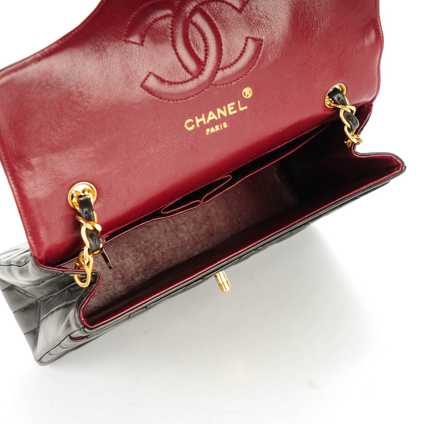 Lambskin Quilted Small Single Flap Black