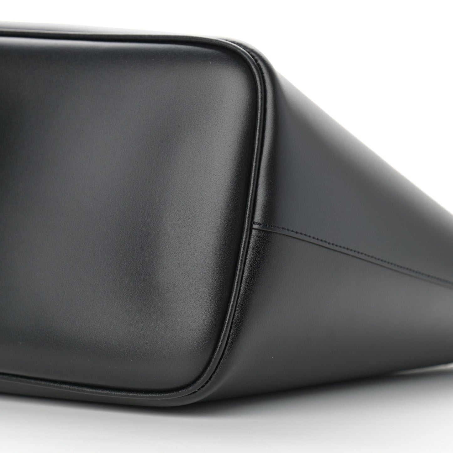 Calfskin Logo Print Wing Shopping Bag Black