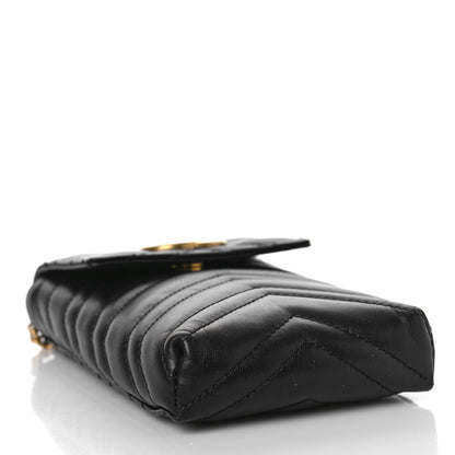 Gucci Calfskin Matelasse Mini GG Marmont Crossbody Bag Black 3 of 7