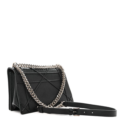 Christian Dior Grained Calfskin Medium Diorama Flap Bag Black 3 of 11