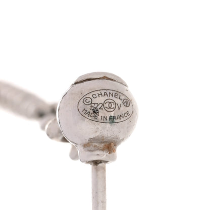 Chanel Baguette Crystal CC Drop Earrings Silver 4 of 5