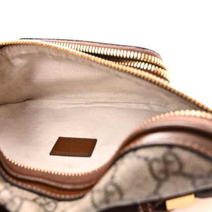 Gucci GG Supreme Monogram Textured Calfskin Retro Interlocking G Belt Bag Beige Ebony Brown Sugar 5 of 11