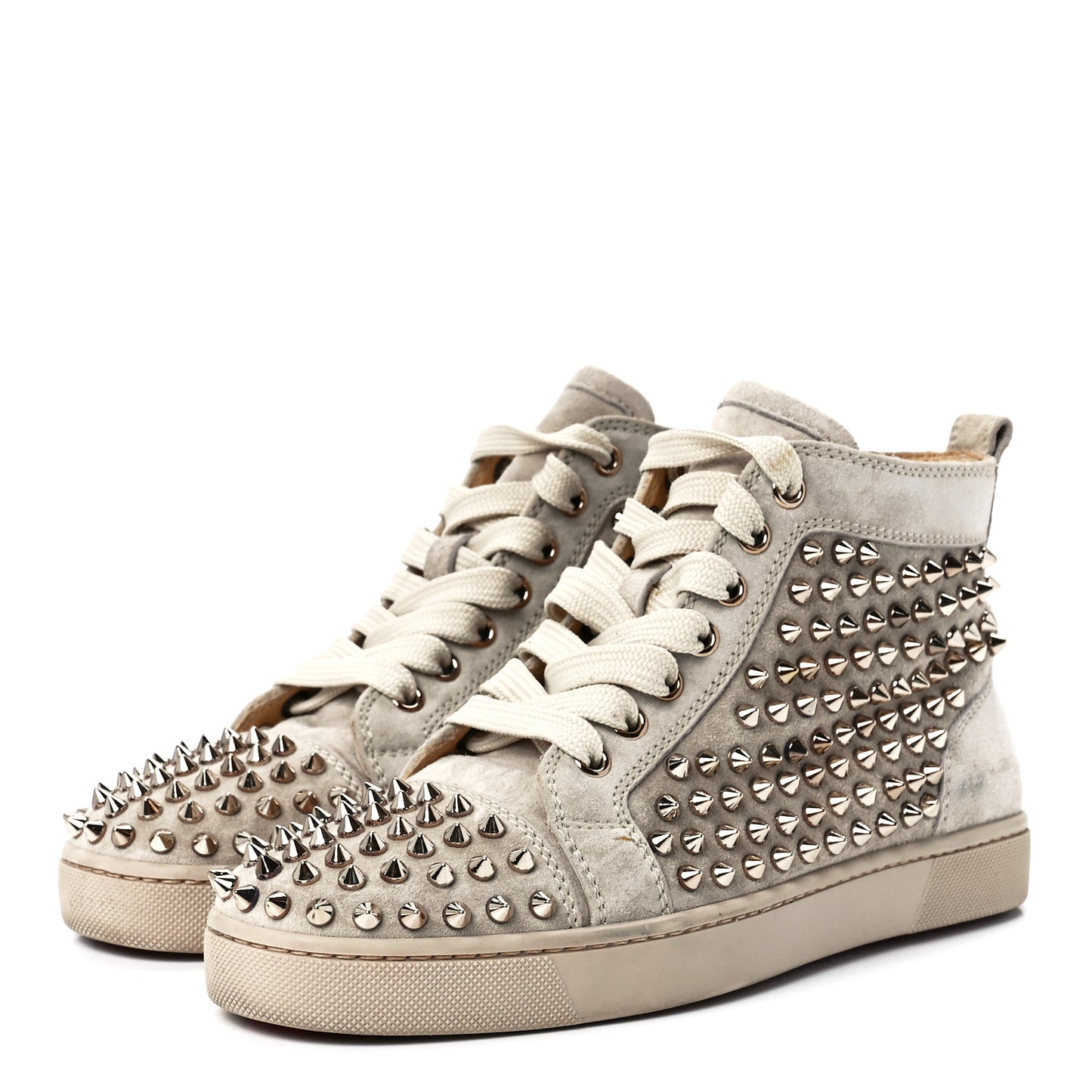 eau Velours Womens Louis Spikes Flat Sneakers 37 Colombe
