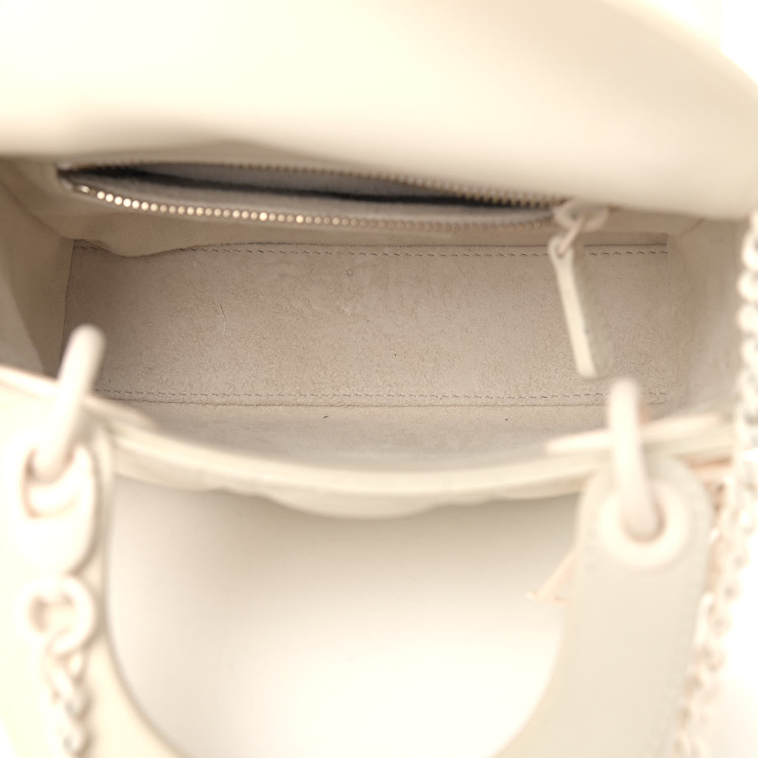 Christian Dior Ultra Matte Calfskin Cannage Mini Lady Dior White 5 of 13
