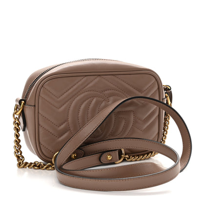 Gucci Calfskin Matelasse Mini GG Marmont Chain Shoulder Bag Porcelain Rose 3 of 12