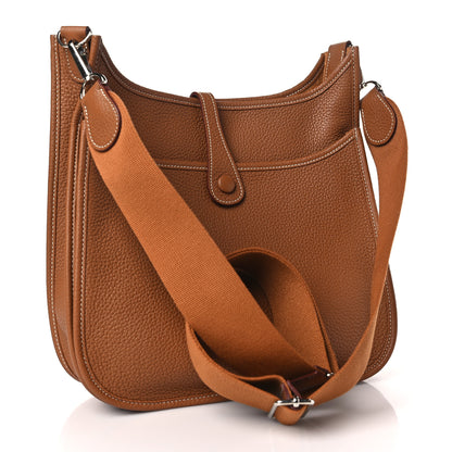 Hermes Taurillon Clemence Evelyne III PM Gold 3 of 11