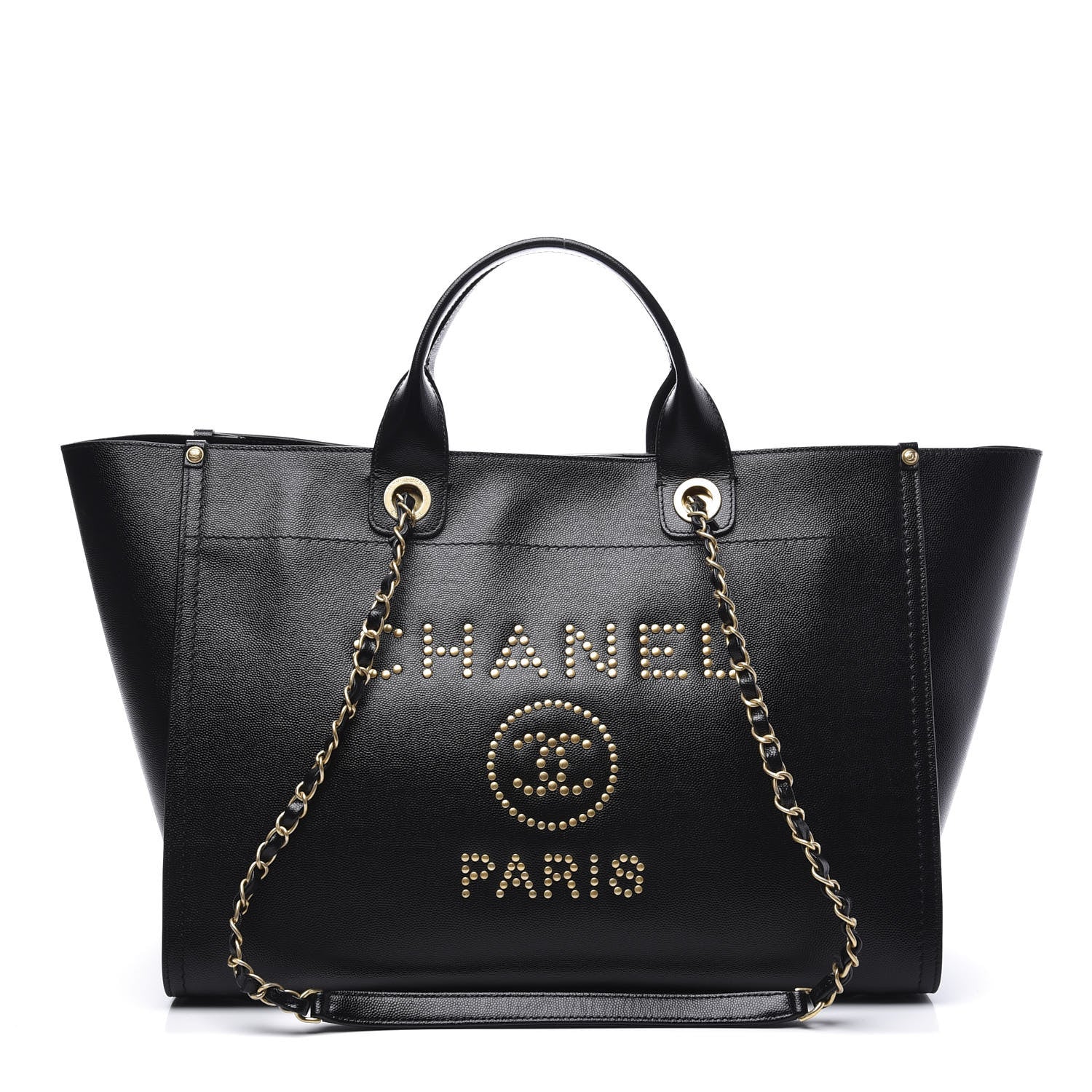 Chanel Caviar Medium Studded Deauville Tote Black 1 of 10