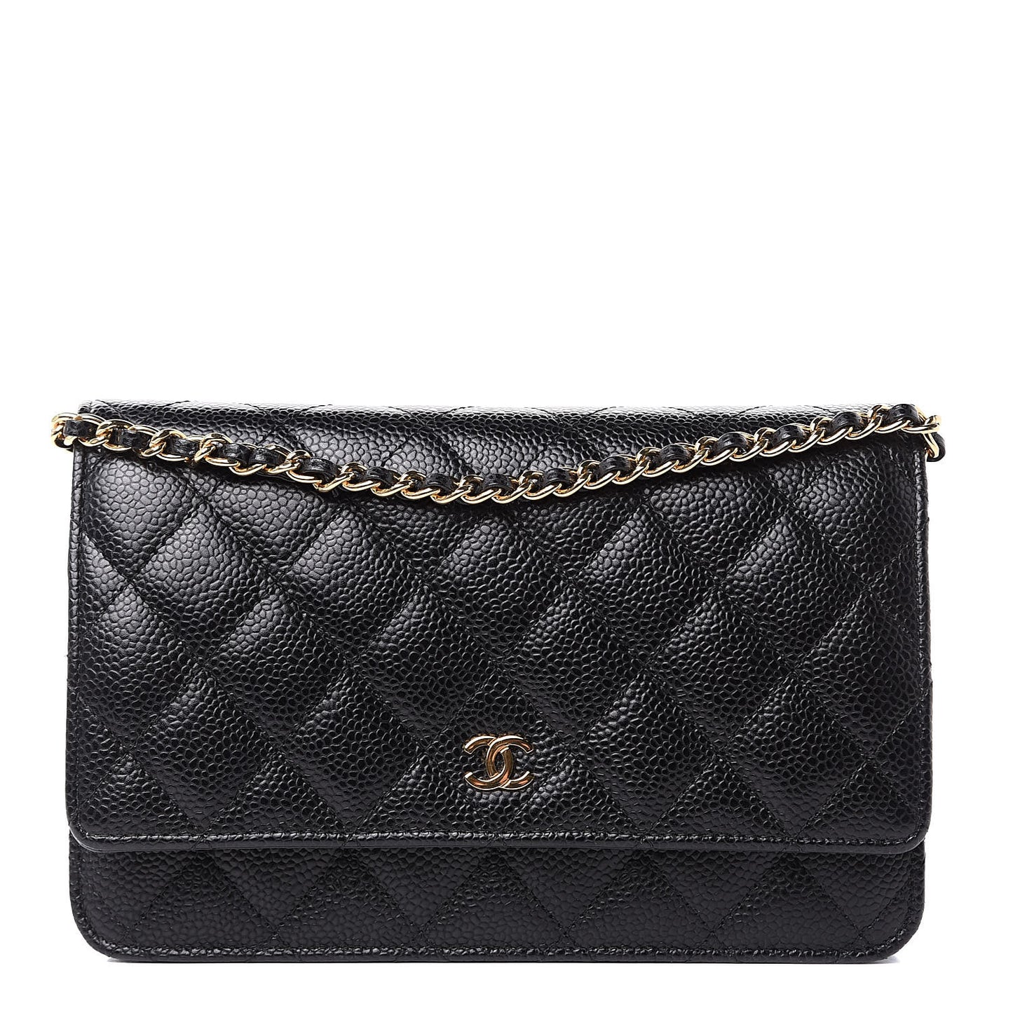 Caviar Quilted Wallet On Chain WOC Black