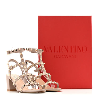Valentino Garavani Calfskin Rockstud 60mm City Sandals 36.5 Poudre 11 of 11