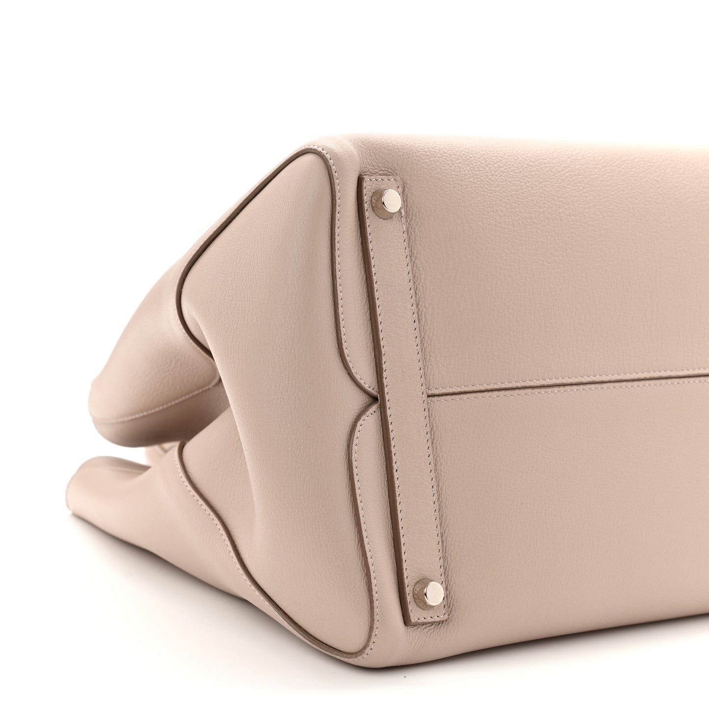 Supple Grained Calfskin Large Open Bar Tote Rose Poudre