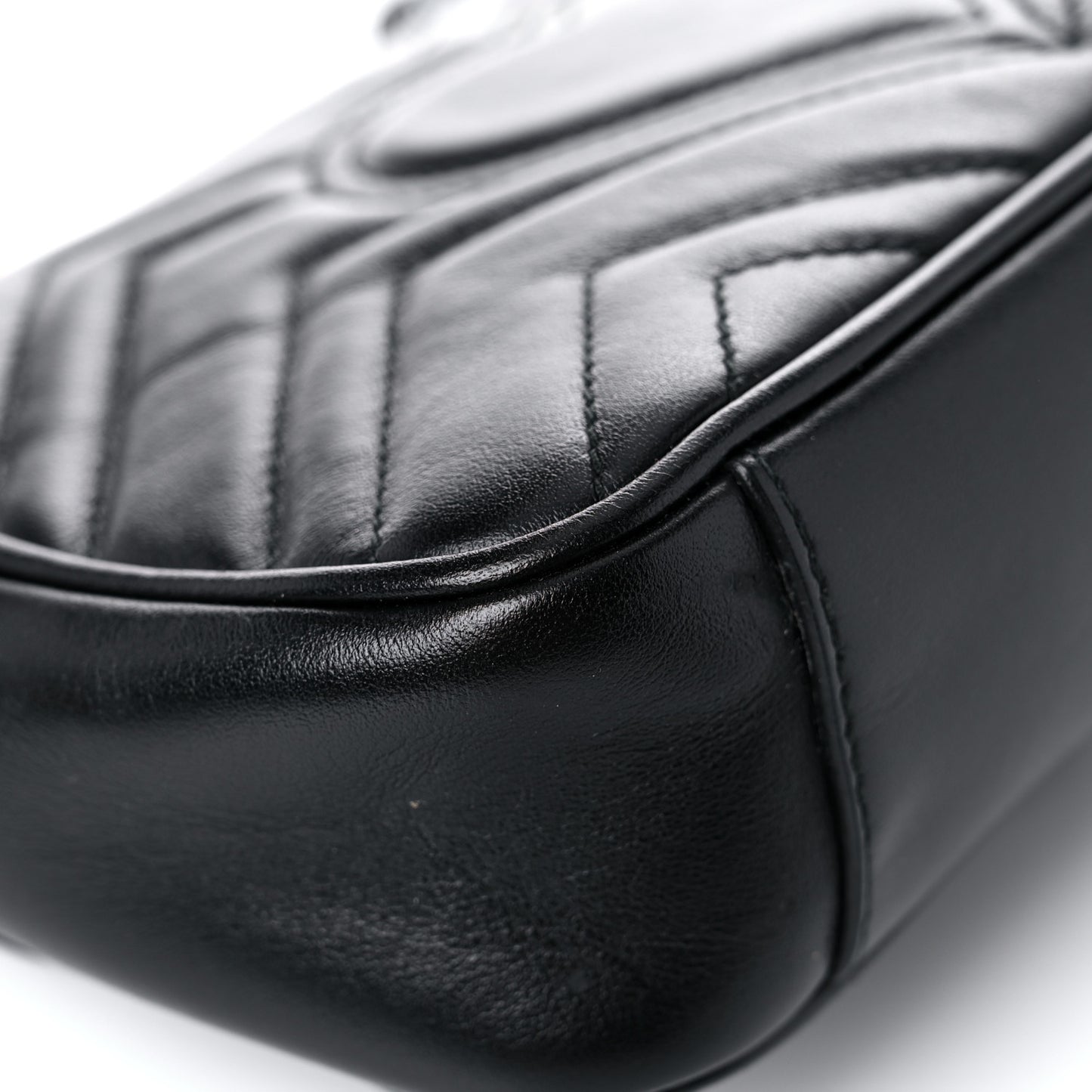 Calfskin Matelasse Mini GG Marmont Shoulder Bag Black