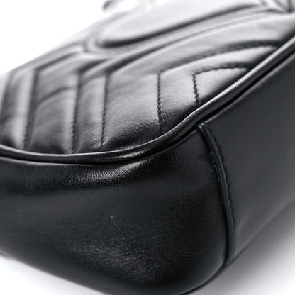 Gucci Calfskin Matelasse Mini GG Marmont Shoulder Bag Black 10 of 18