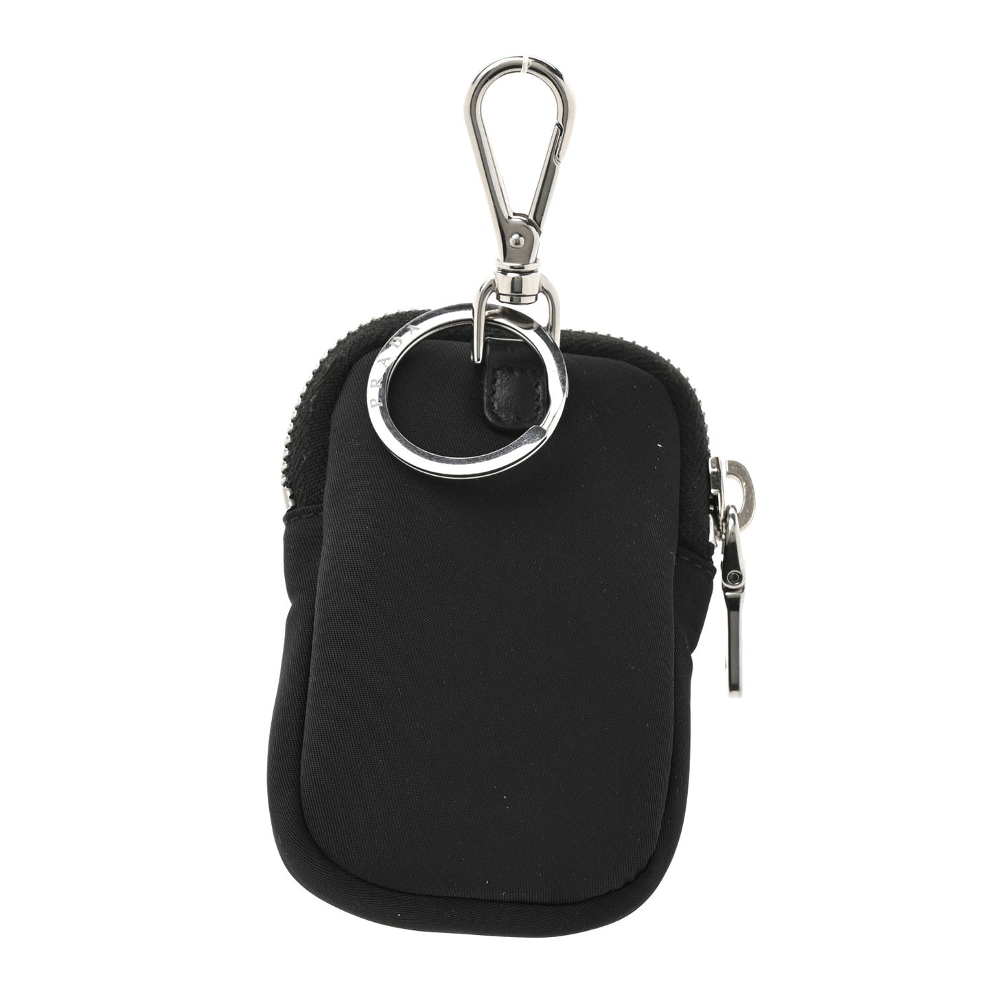 Re-Nylon Pocket Triangle Padded Mini Key Chain Pouch Black