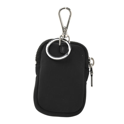 Prada Re-Nylon Pocket Triangle Padded Mini Key Chain Pouch Black 3 of 6