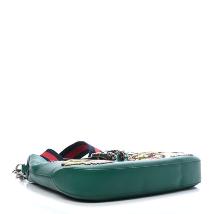 Gucci Calfskin Web Embroidered Small Dionysus Hobo Emerald Green 4 of 9