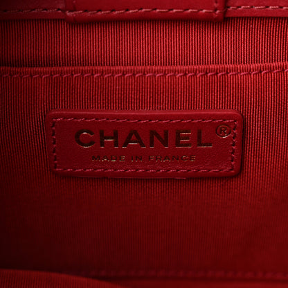 Chanel Calfskin Quilted Small CC Chain Accordion Tote Red 6 of 11